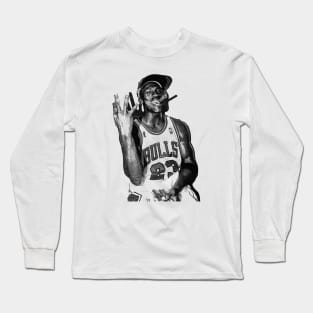 WHITE ART - michael jordan three peat Long Sleeve T-Shirt